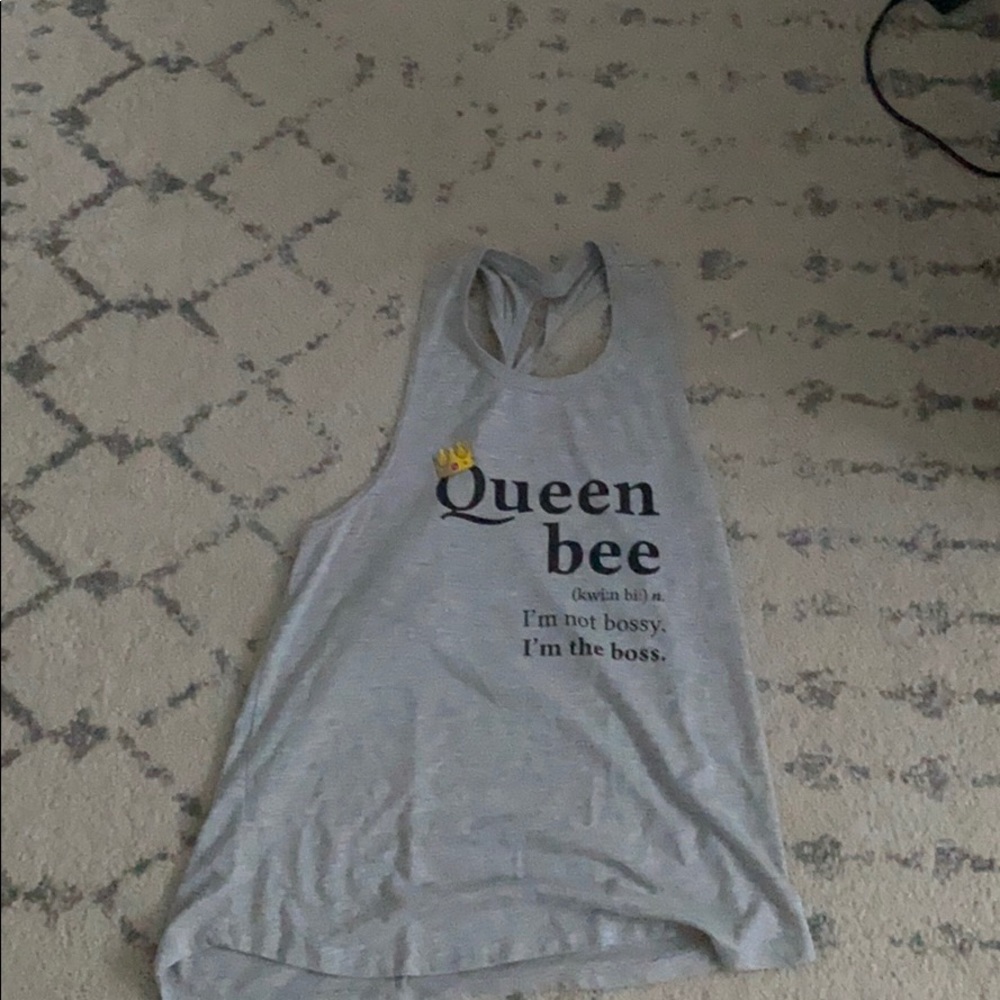 Gray Queen Bee cross back tank
